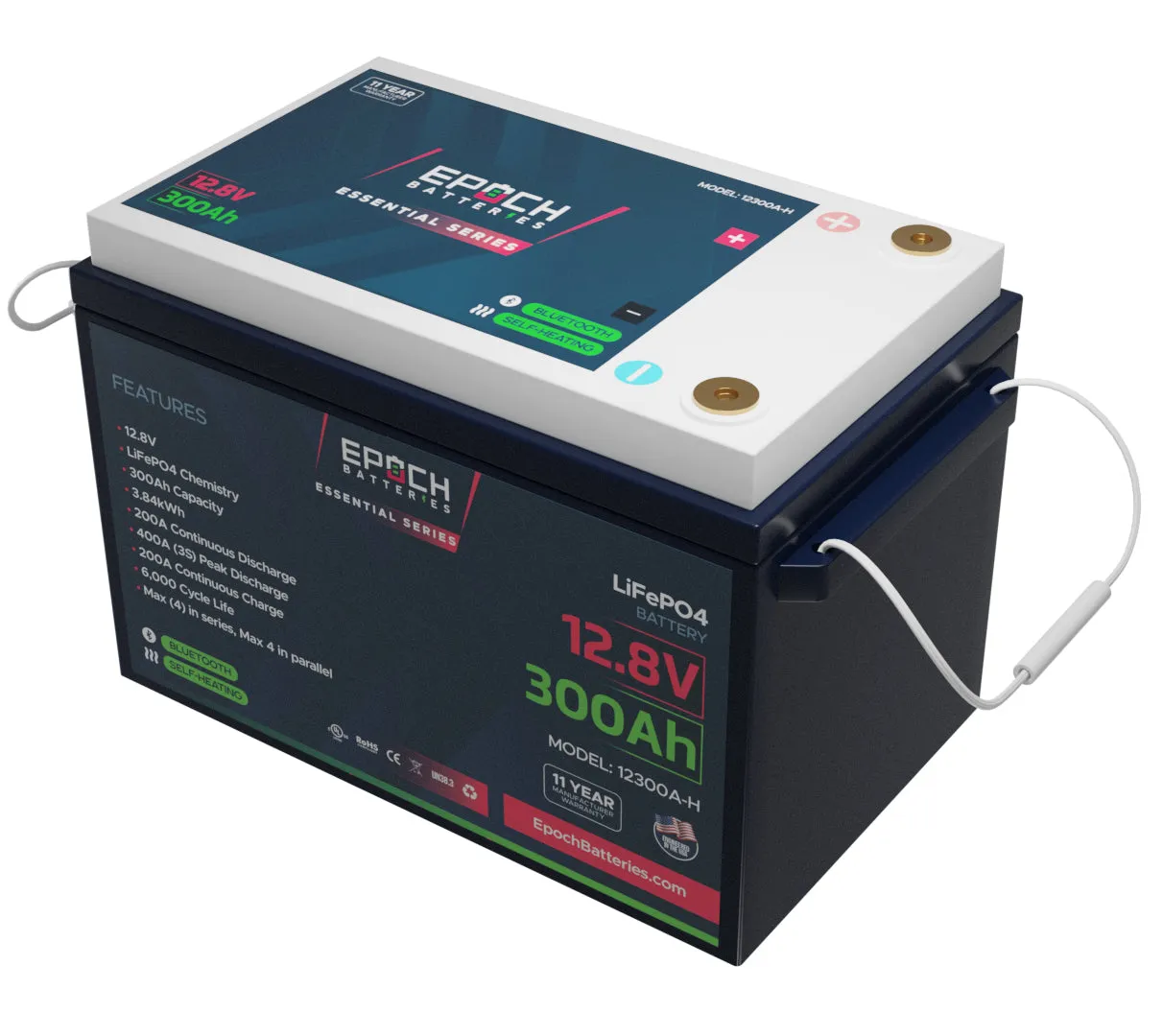 12V 300Ah Essential Series - Bluetooth & Heated LiFePO4 Battery