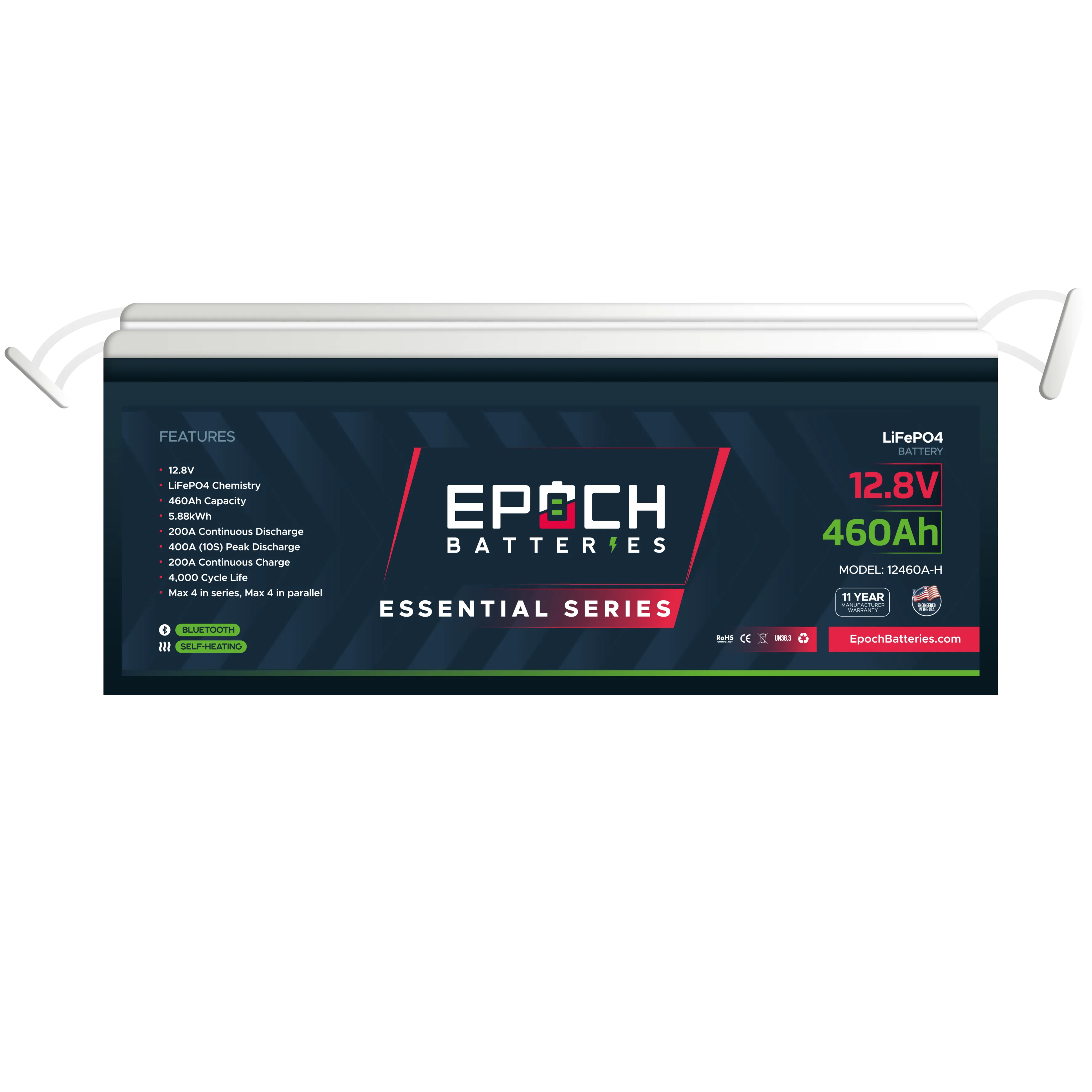 12V 460Ah Essential Series - Bluetooth & Heated LiFePO4 Battery