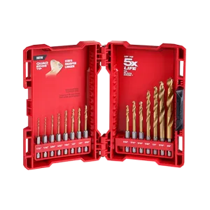 15 PC SHOCKWAVE Red Helix Titanium Drill Bit Set
