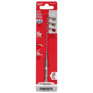 3/16 In. X 4 In. X 6 In. Shockwave Carbide Hammer Drill Bit