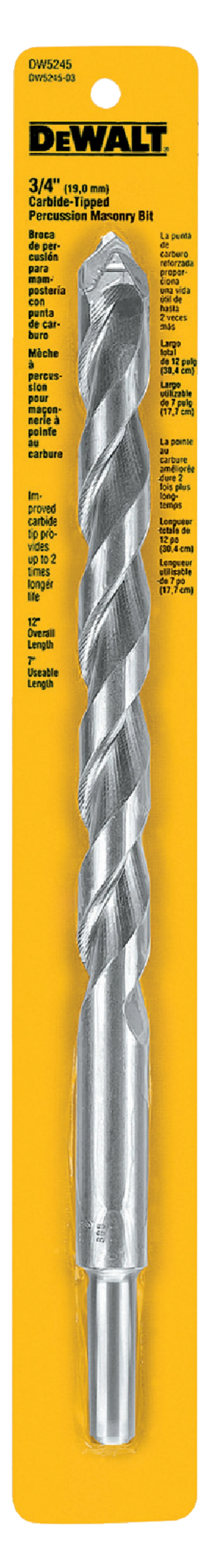 3/4 IN. x 12 IN. Carbide Tipped Premium Percussion Drill Bit