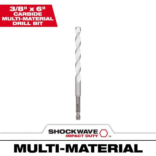 3/8 In. Shockwave Carbide Multi-material Drill Bit