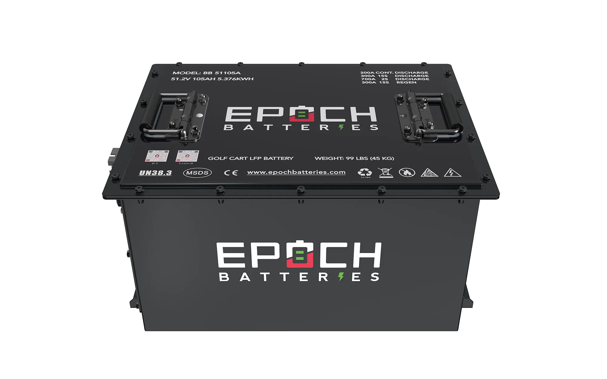 48V 105Ah Lithium (LiFePO4) Golf Cart Battery - Complete Kit