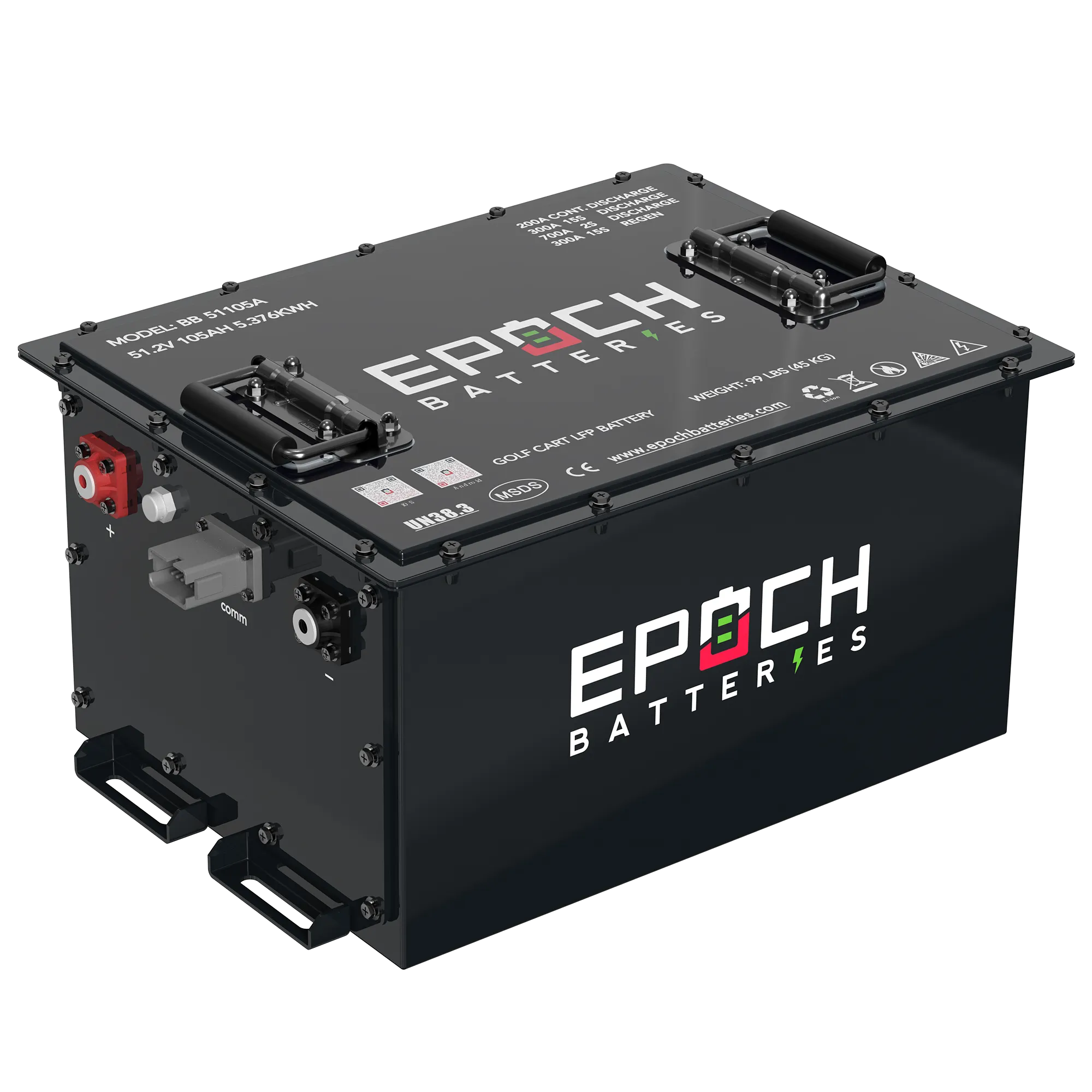 48V 105Ah Lithium (LiFePO4) Golf Cart Battery - Complete Kit