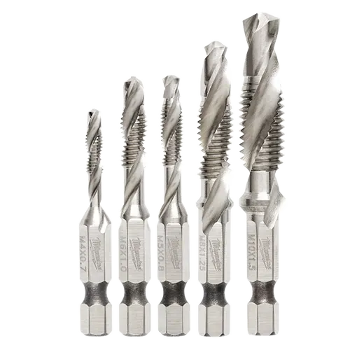 5 Pc Shockwave Impact Metric Drill And Tap Bit Set