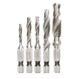 5 Pc Shockwave Impact Metric Drill And Tap Bit Set