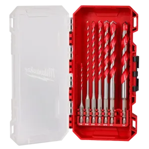 7pc. Large Shockwave Carbide Hammer Drill Bit Kit