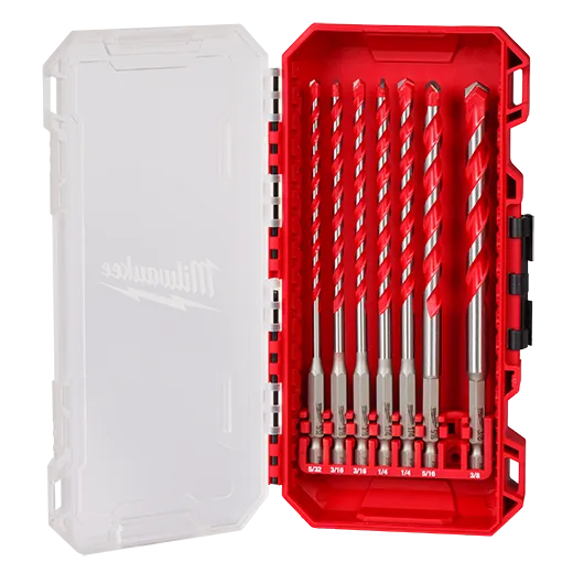7pc. Shockwave Carbide Hammer Drill Bit Kit