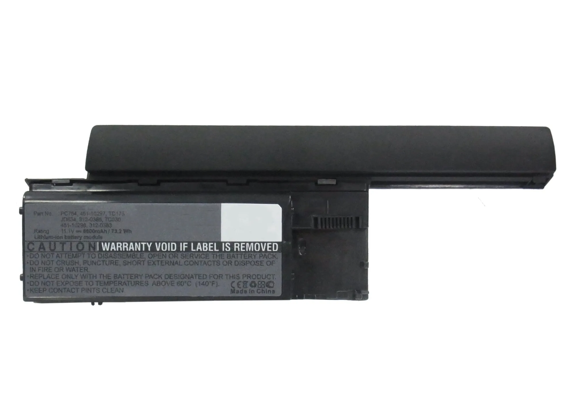 Batteries N Accessories BNA-WB-3319 Laptop Battery - li-ion, 11.1V, 6600 mAh, Ultra High Capacity Battery - Replacement for Dell D620H Battery