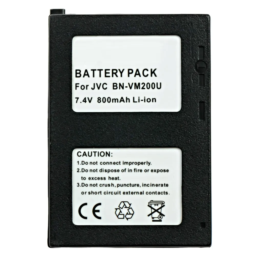 Batteries N Accessories BNA-WB-BNVM200 Camcorder Battery - li-ion, 7.4V, 800 mAh, Ultra High Capacity Battery - Replacement for JVC BN-VM200 Battery