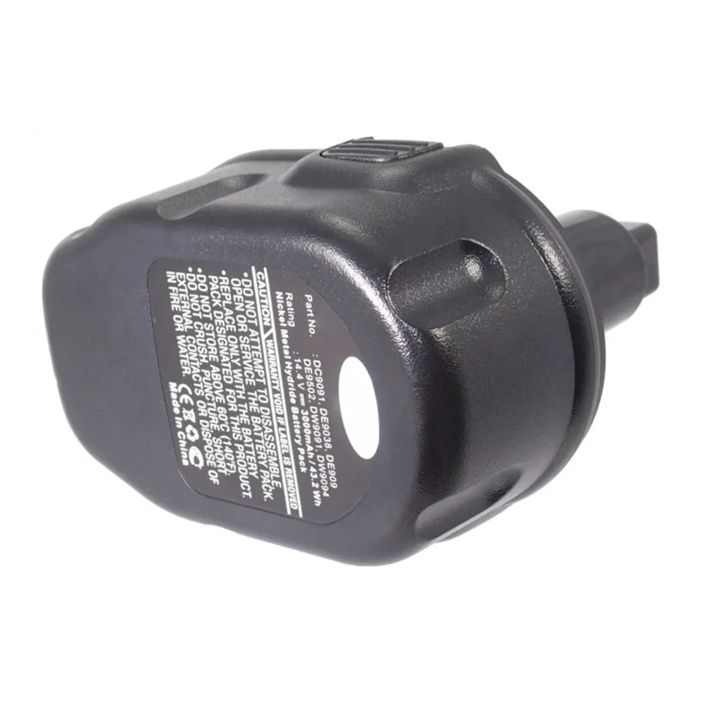 Batteries N Accessories BNA-WB-H16238 Power Tool Battery - Ni-MH, 14.4V, 3000mAh, Ultra High Capacity - Replacement for DeWalt DC9091 Battery