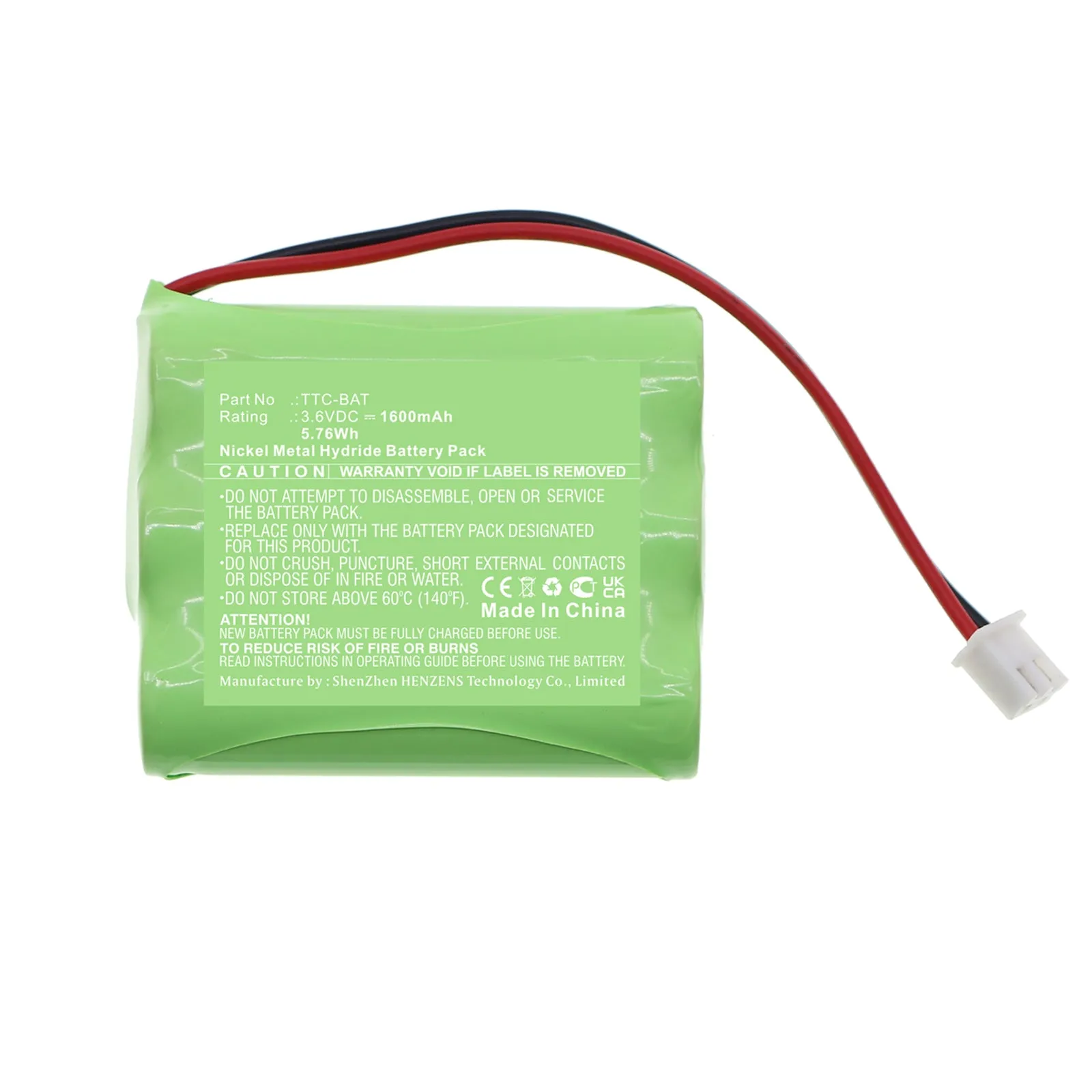Batteries N Accessories BNA-WB-H17409 Equipment Battery - Ni-MH, 3.6V, 1600mAh, Ultra High Capacity - Replacement for Shimpo TTC-BAT Battery