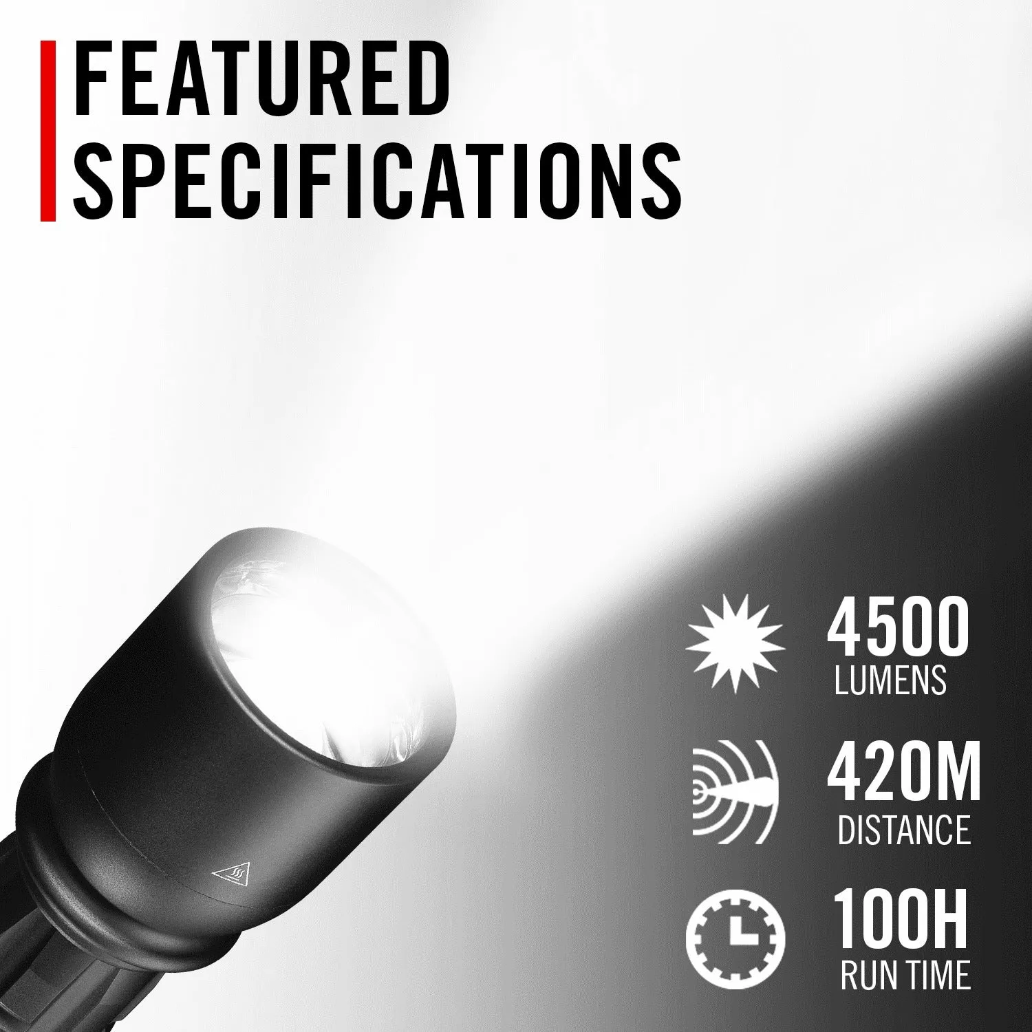 COAST 31033 XP14R 4500 Lumen USB-C Rechargeable LED Flashlight, Black
