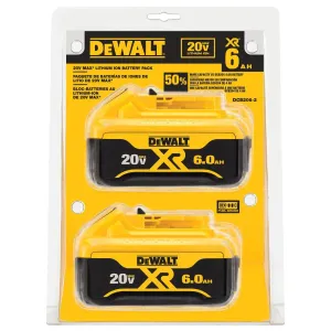 DEWALT DCB206-2-20V MAX* Battery, Premium 6.0Ah Double Pack