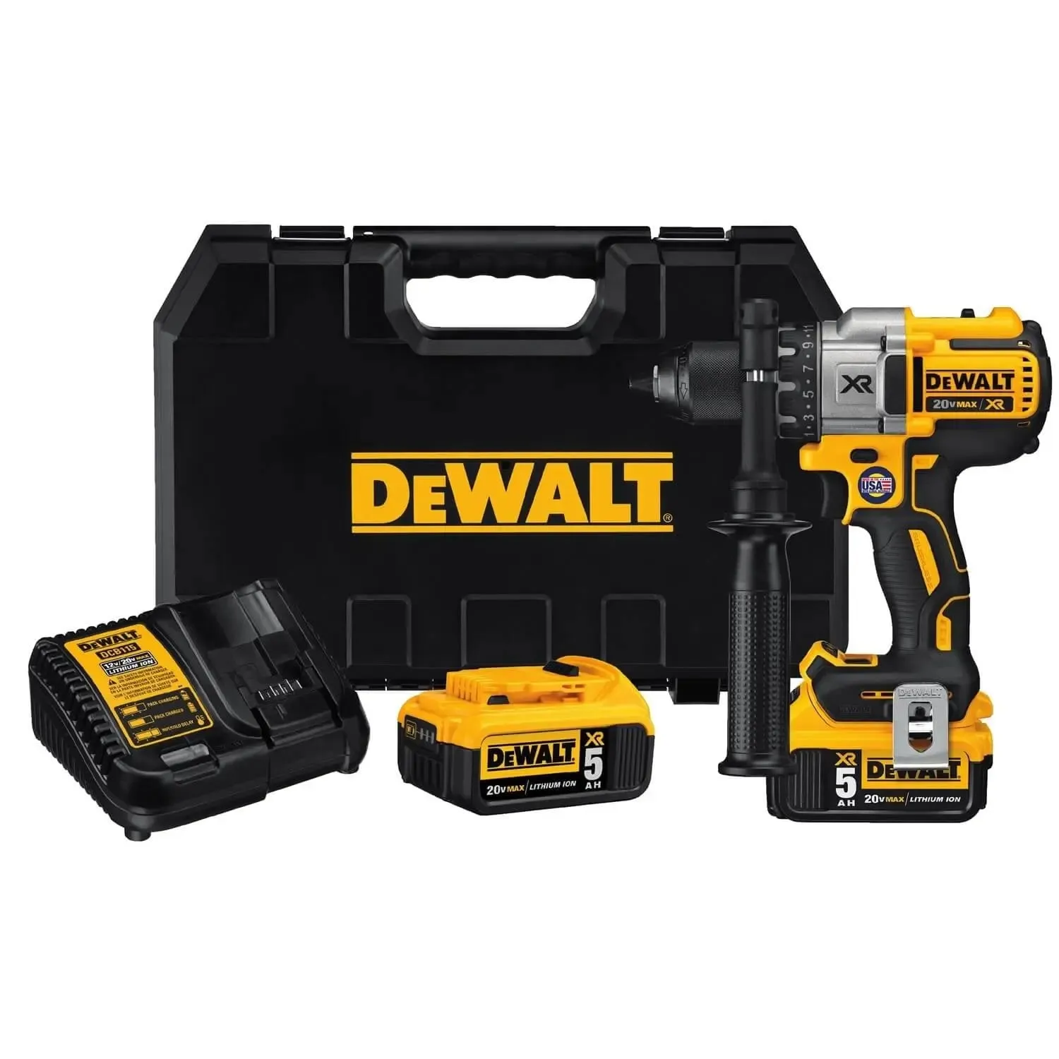 DEWALT DCD991P2-20V MAX* XTREME Cordless Brushless 1/2 in Drill Driver Kit (2) Lithium Ion Batteries with Charger