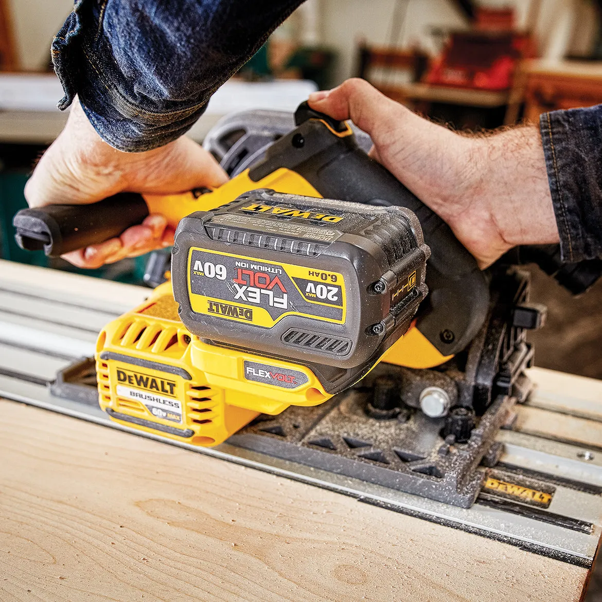 DeWALT DCS520ST1 60V 6-1/2-Inch Cordless Track Saw Kit w/ Track