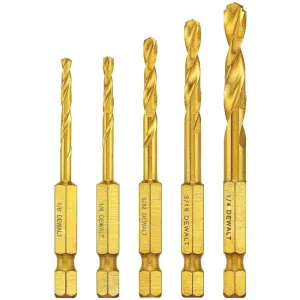 DEWALT DD5155-Impact Ready Titanium Nitride Coated Drill Bit Set, 5Pc