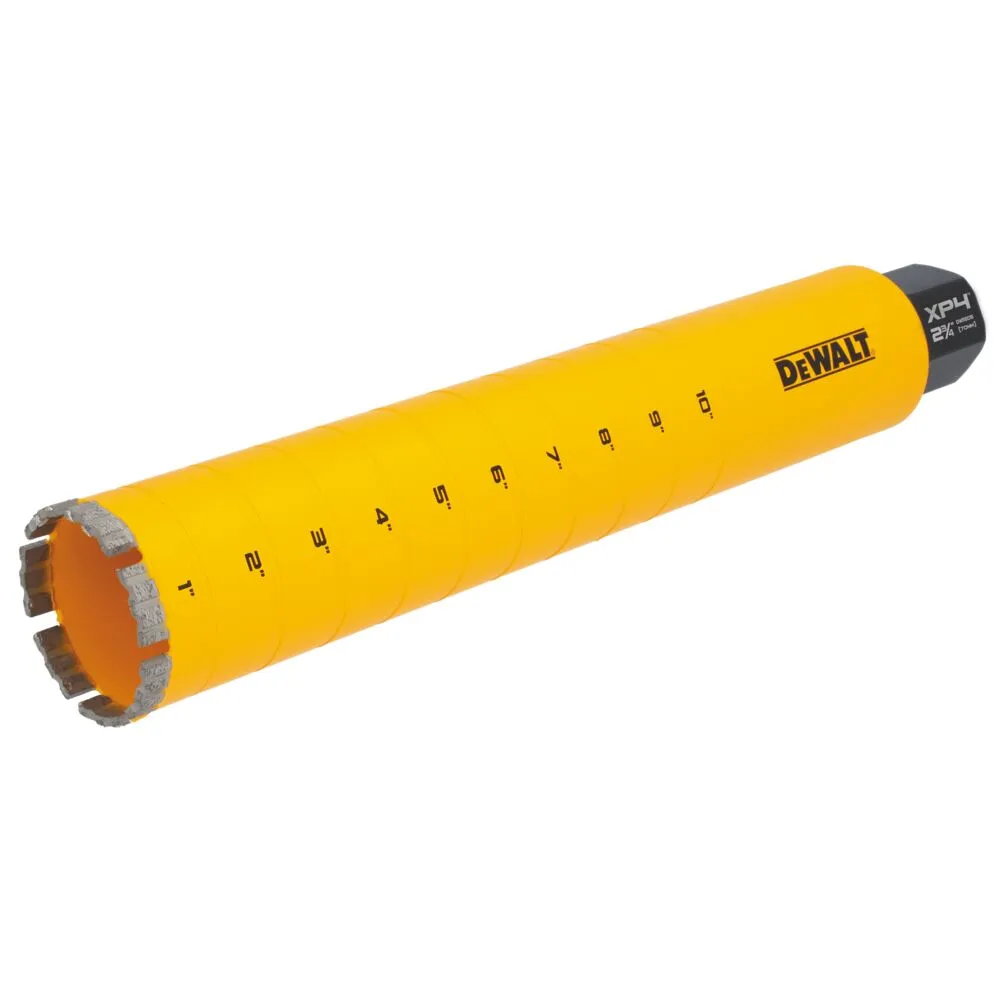DeWALT DW55015 2-3/4" X 15" Cordless Diamond Core Bit w/ Recessed Grooves
