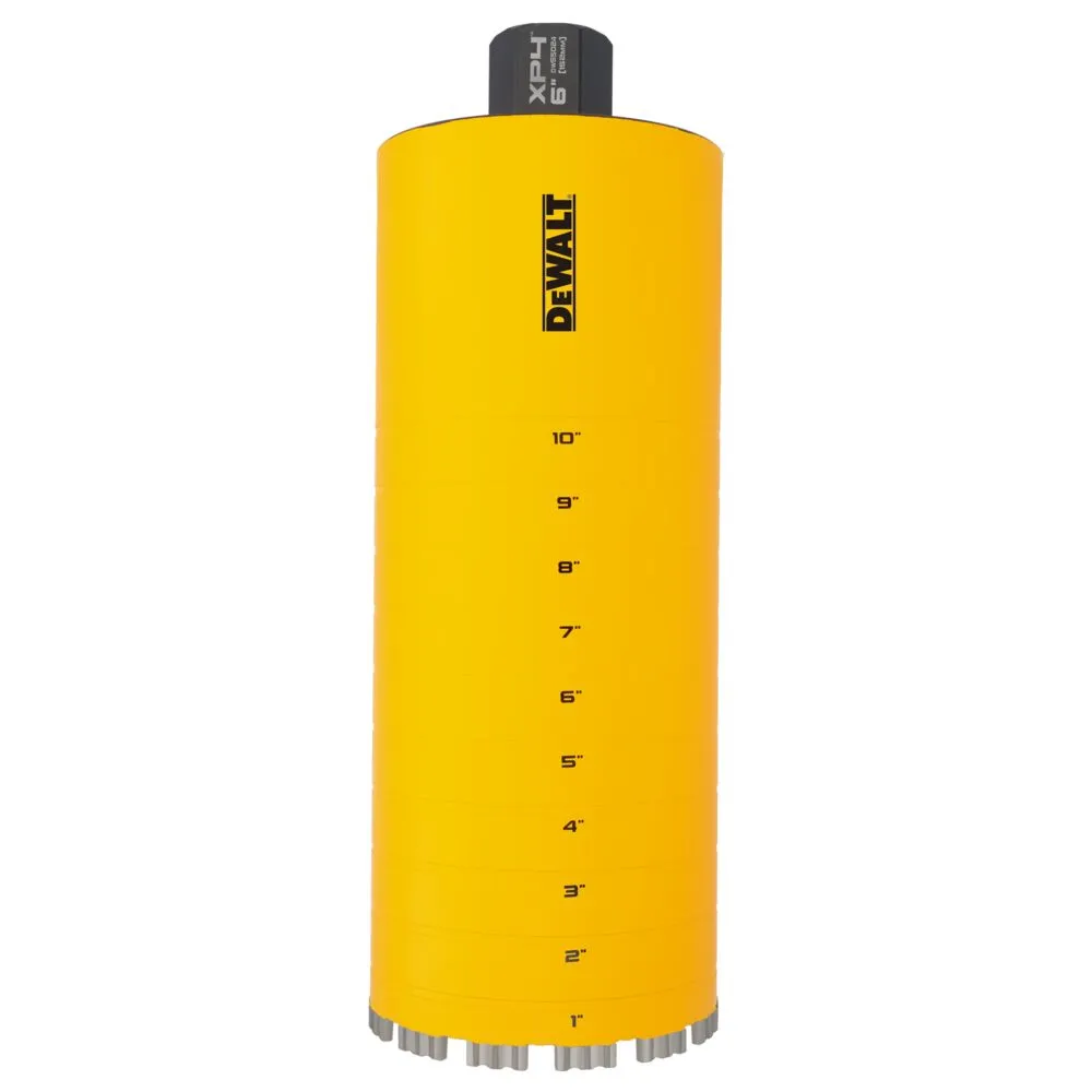 DeWALT DW55024 6" X 15" Cordless Diamond Core Bit w/ Recessed Grooves