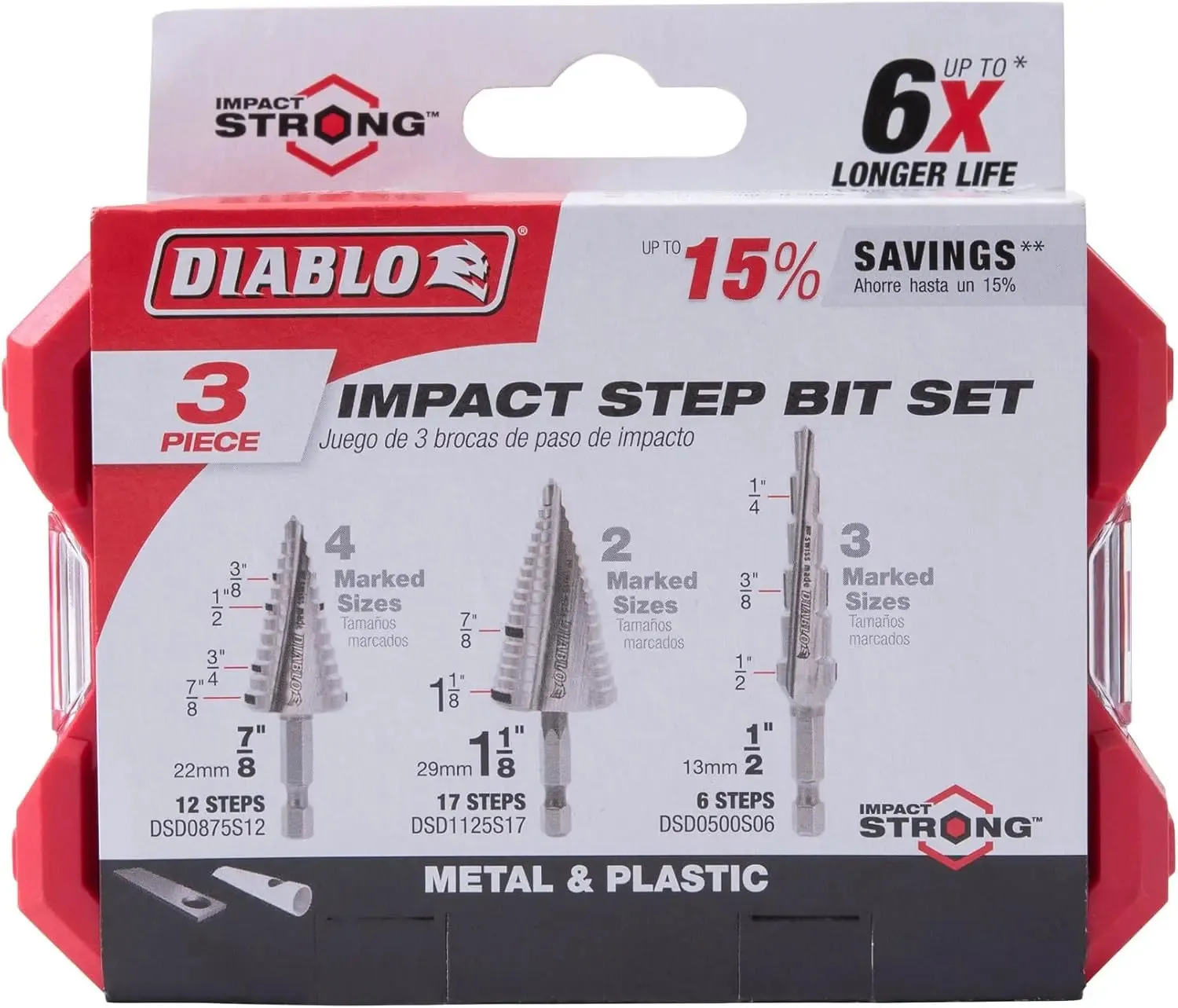 Diablo DSDS003 -  3pc Impact Step Bit Set
