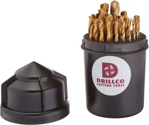 Drillco 450TW29 - 29PC TIN TIPPED DRILL SET 1/16-1/2 BY 64THS DRILL