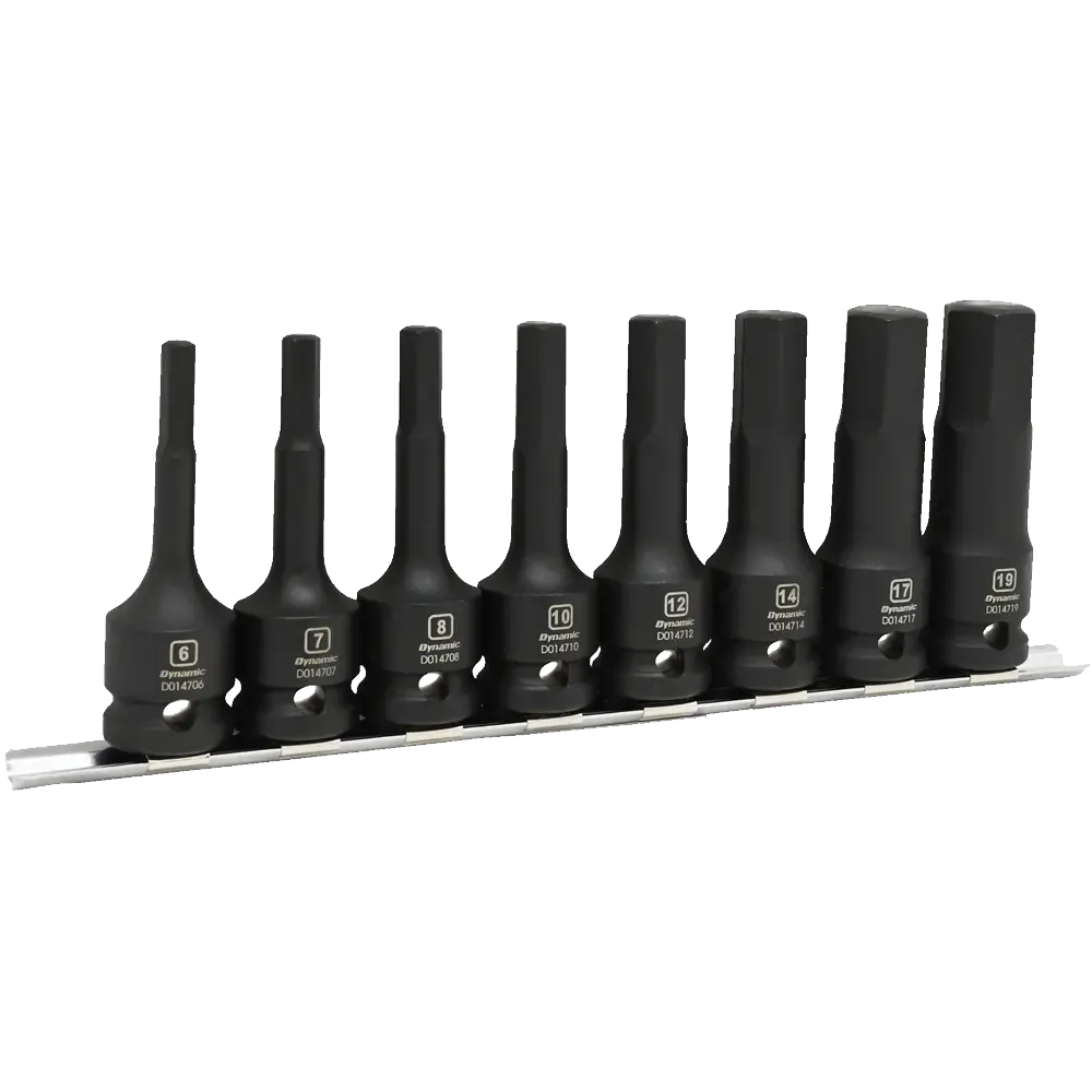 Dynamic D018103  -  8 PIECE METRIC HEX BIT IMPACT SOCKET SET 1/2''