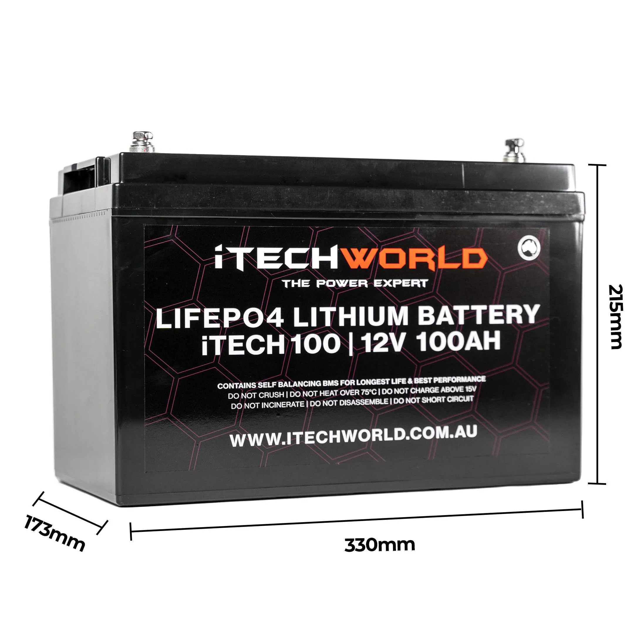 iTECH100 | Deep Cycle Lithium Battery | LiFePO4 100Ah