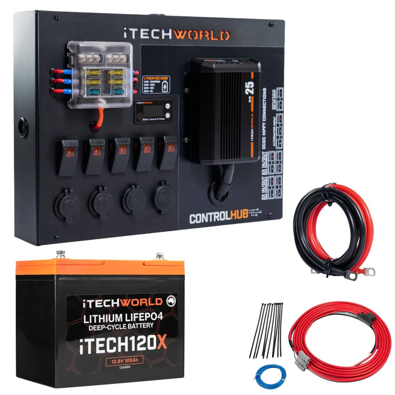 iTECH120X and Control Hub with iTECHDCDC40/25 | Lithium 4WD Kit | 105Ah