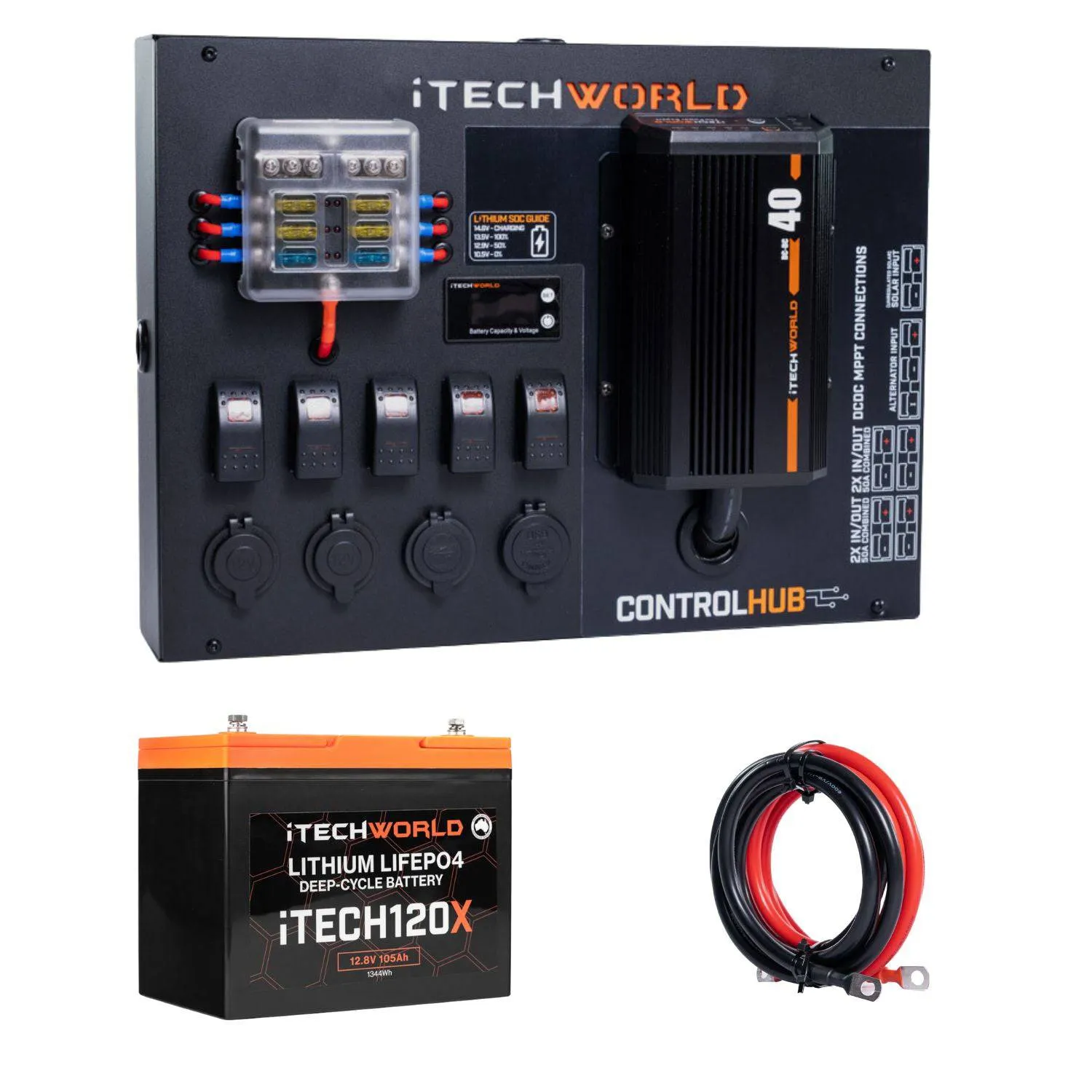 iTECH120X and Control Hub with iTECHDCDC40/25 | Lithium 4WD Kit | 105Ah