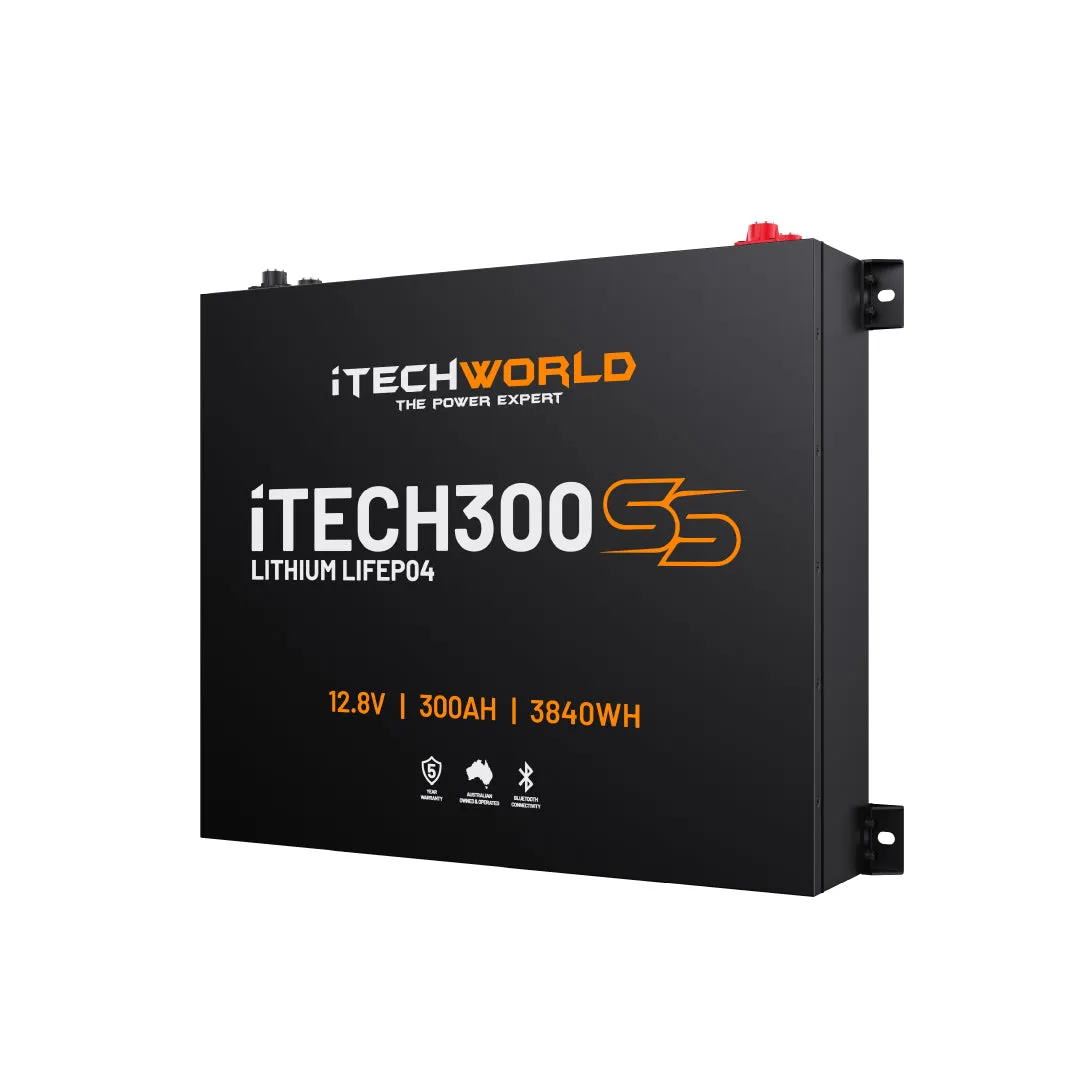iTECH300SS | Super Slim Deep Cycle Lithium Battery | with Bluetooth LiFePO4 300Ah