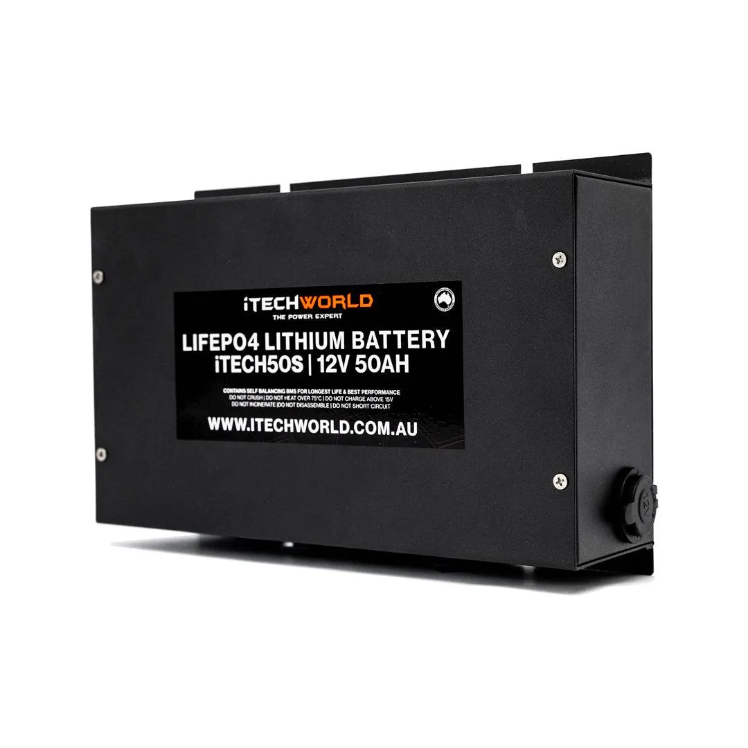iTECH50S | Deep Cycle Lithium Slim Battery | LiFePO4 50Ah