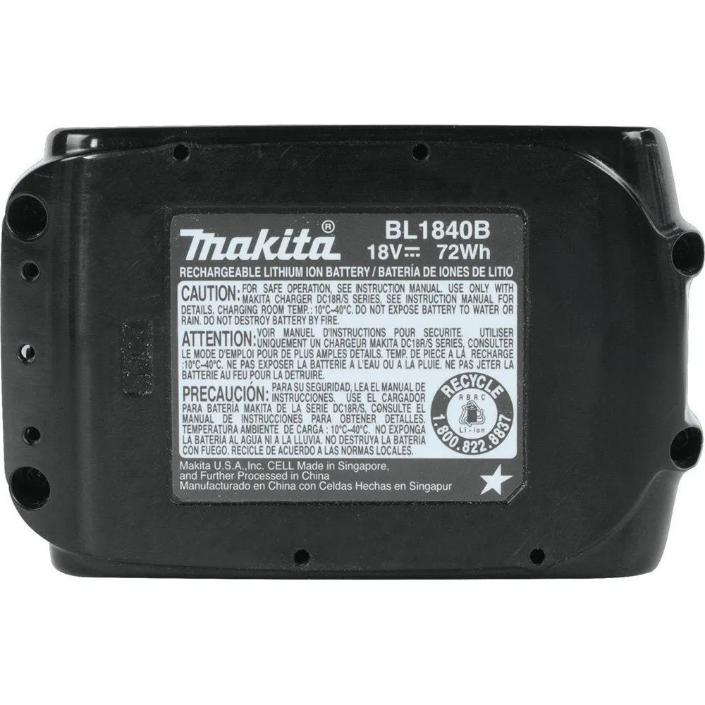 Makita BL1840B 18-Volt 4.0Ah L.E.D. LXT Lithium-Ion Slide Style Battery Pack