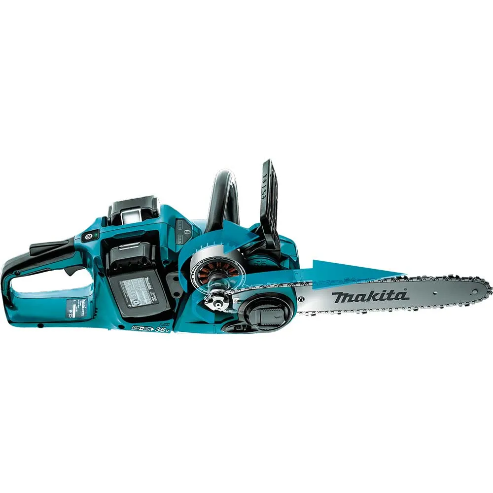 Makita XCU04PT1 18V X2 36V 16" Cordless Brushless Chainsaw Kit w/ 4 Batteries