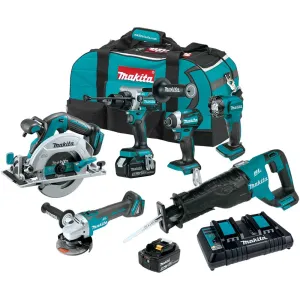 Makita XT616PT 18V LXT Li-Ion Brushless Cordless 6 Tool Combo  5.0 Ah Kit