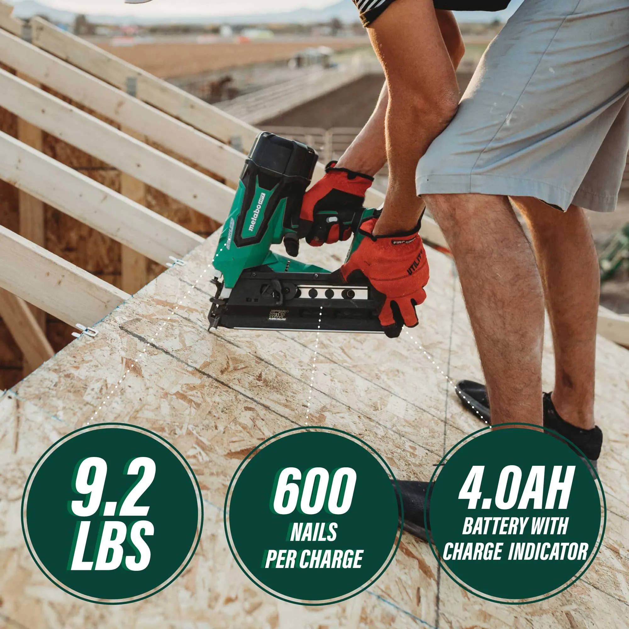 Metabo HPT NR1890DRST 18V Multivolt Cordless Plastic Strip Framing Nailer