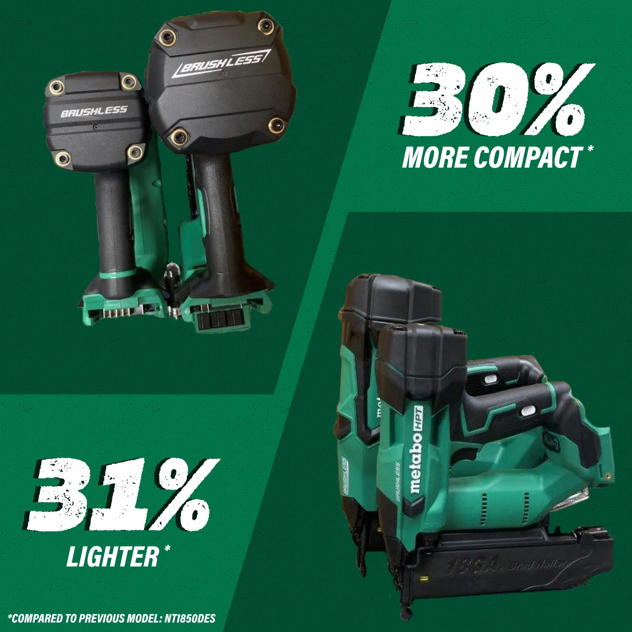 Metabo HPT NT1850DFT 18V 18 Gauge Cordless Lithium-Ion Brad Nailer Kit