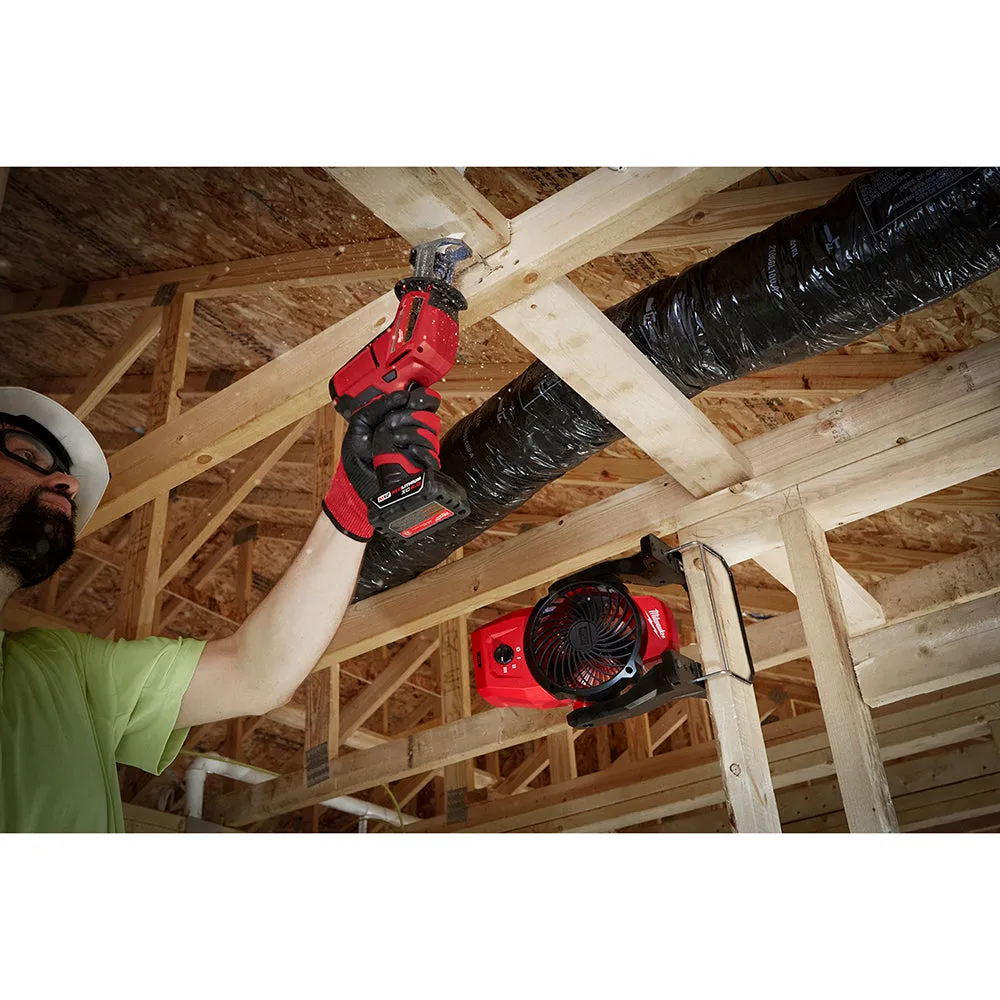 Milwaukee 0820-20x3 M12 12V Cordless Mounting Fan w/ 2 - M12 3AH Batteries