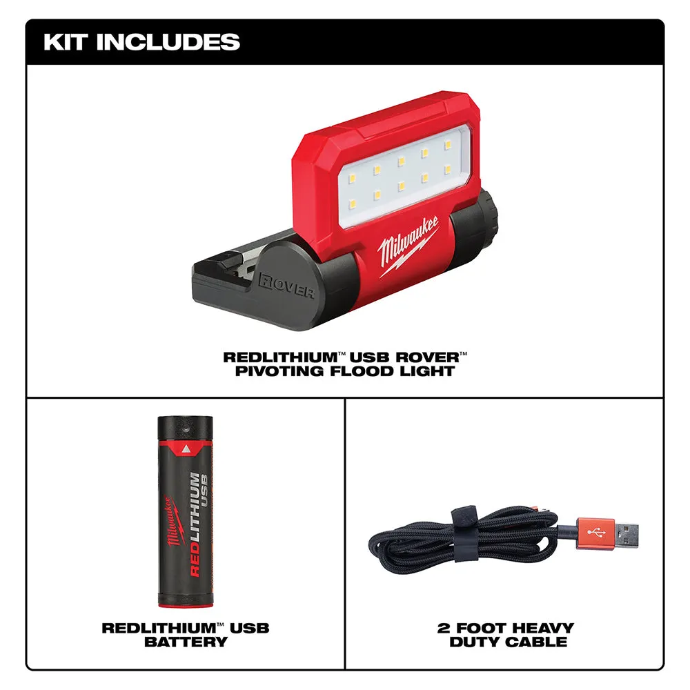 Milwaukee 2114-21 550-Lumen USB Rechargeable Rover Pivoting Flood Light