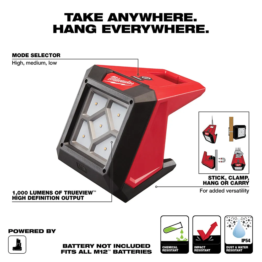Milwaukee 2364-20CP M12 12V ROVER Mounting Flood Light w/ 2AH Battery