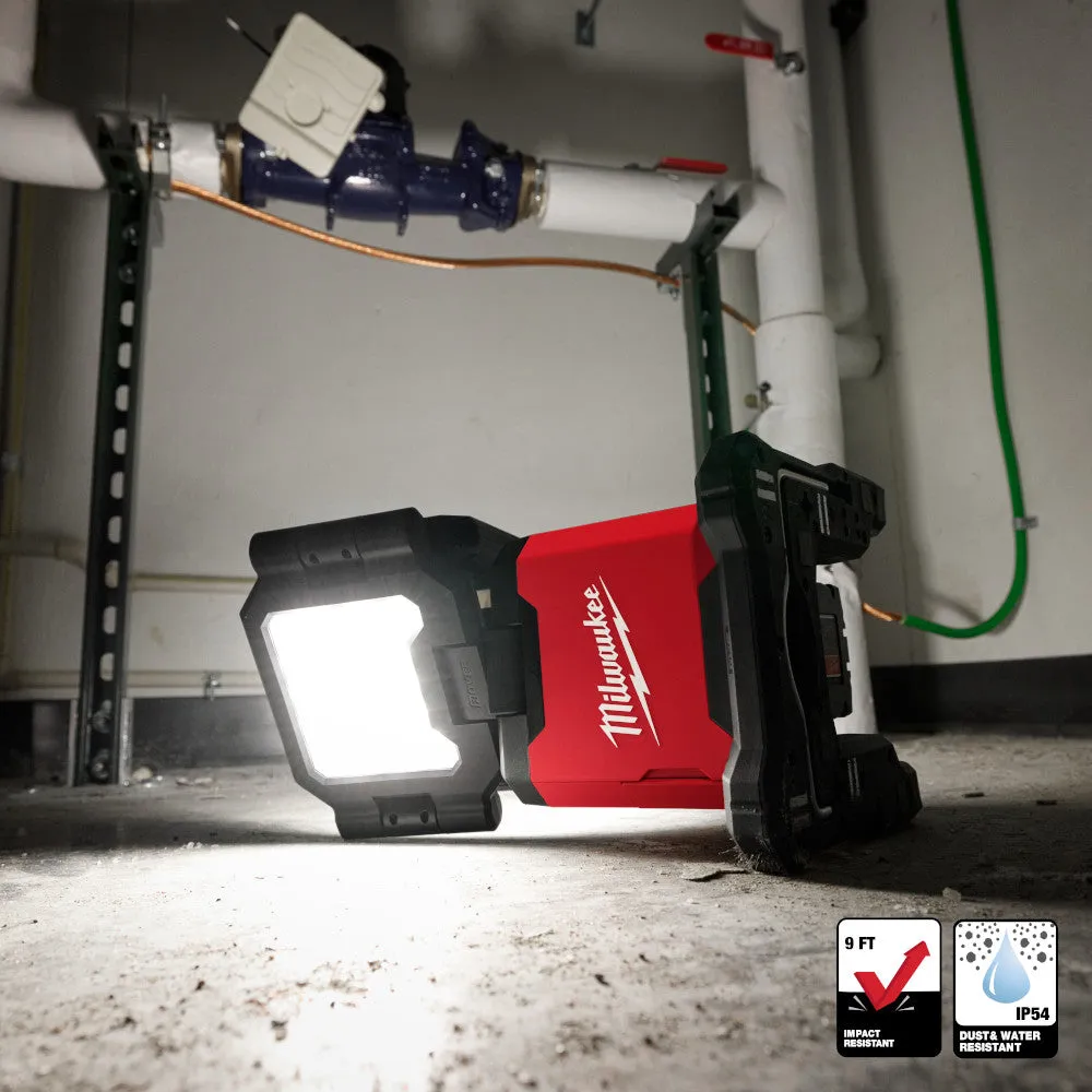 Milwaukee 2368-20SK M18 18V Dual Power Triple-Panel Light w/ 5AH Battery/Charger