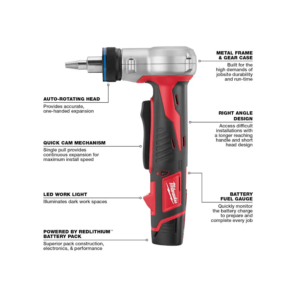 Milwaukee 2432-22 M12 12V Lithium-Ion Propex Expansion Tool Kit
