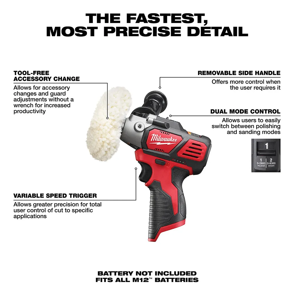 Milwaukee 2438-20x2BSK M12 12V Speed Polisher/Sander w/ 4AH and 2AH Starter Kit