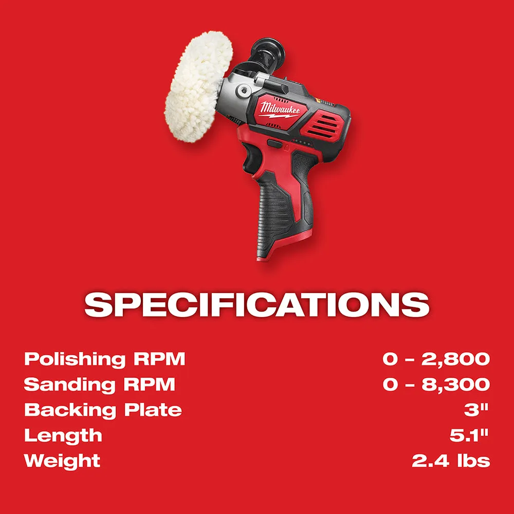Milwaukee 2438-20x2BSK M12 12V Speed Polisher/Sander w/ 4AH and 2AH Starter Kit