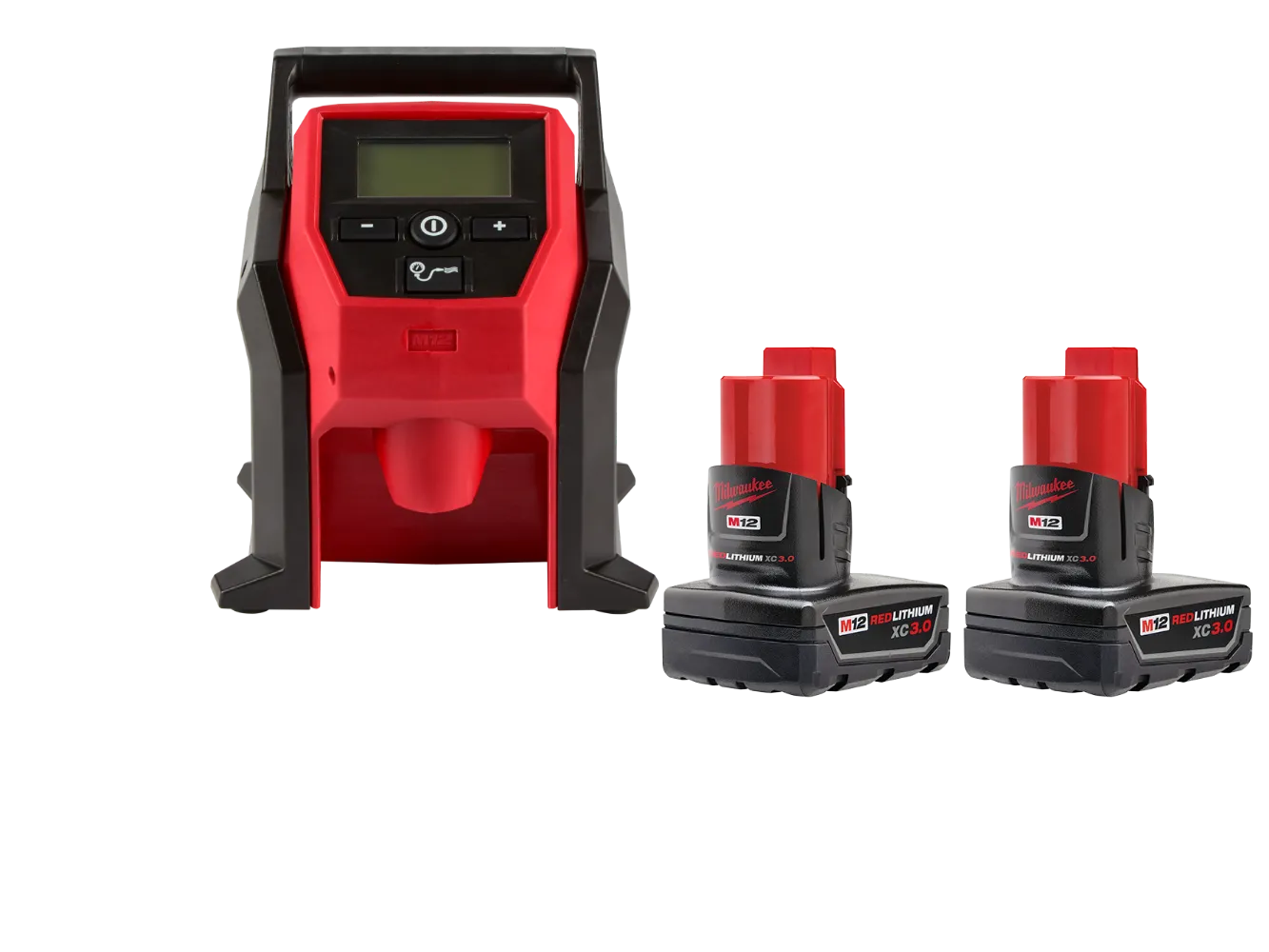Milwaukee 2475-20x3 M12 12V Cordless Inflator w/ 2 - M12 3AH Batteries