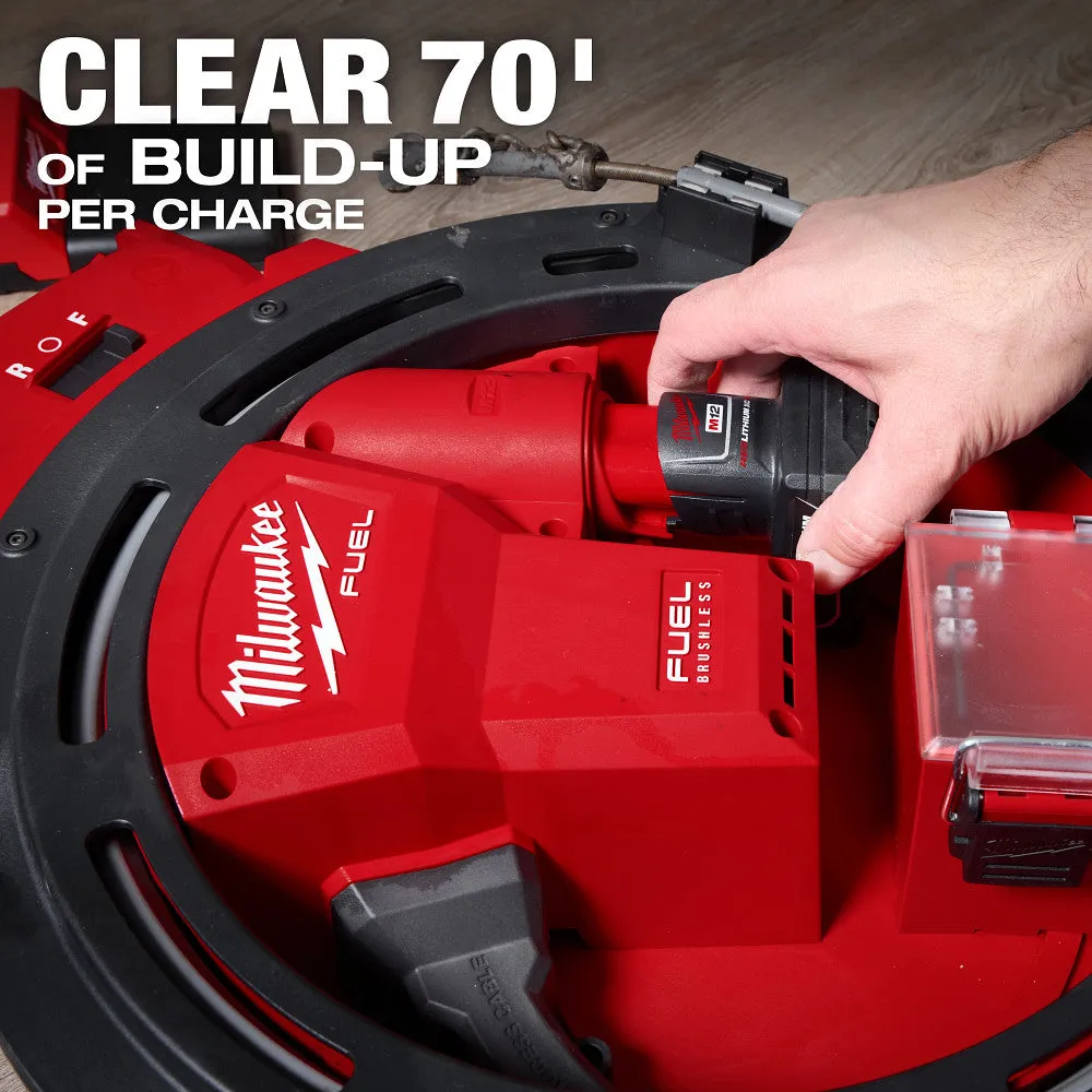 Milwaukee 2519-21 M12 FUEL 12V High Speed Chain Snake for 1-1/4"-2" Pipes