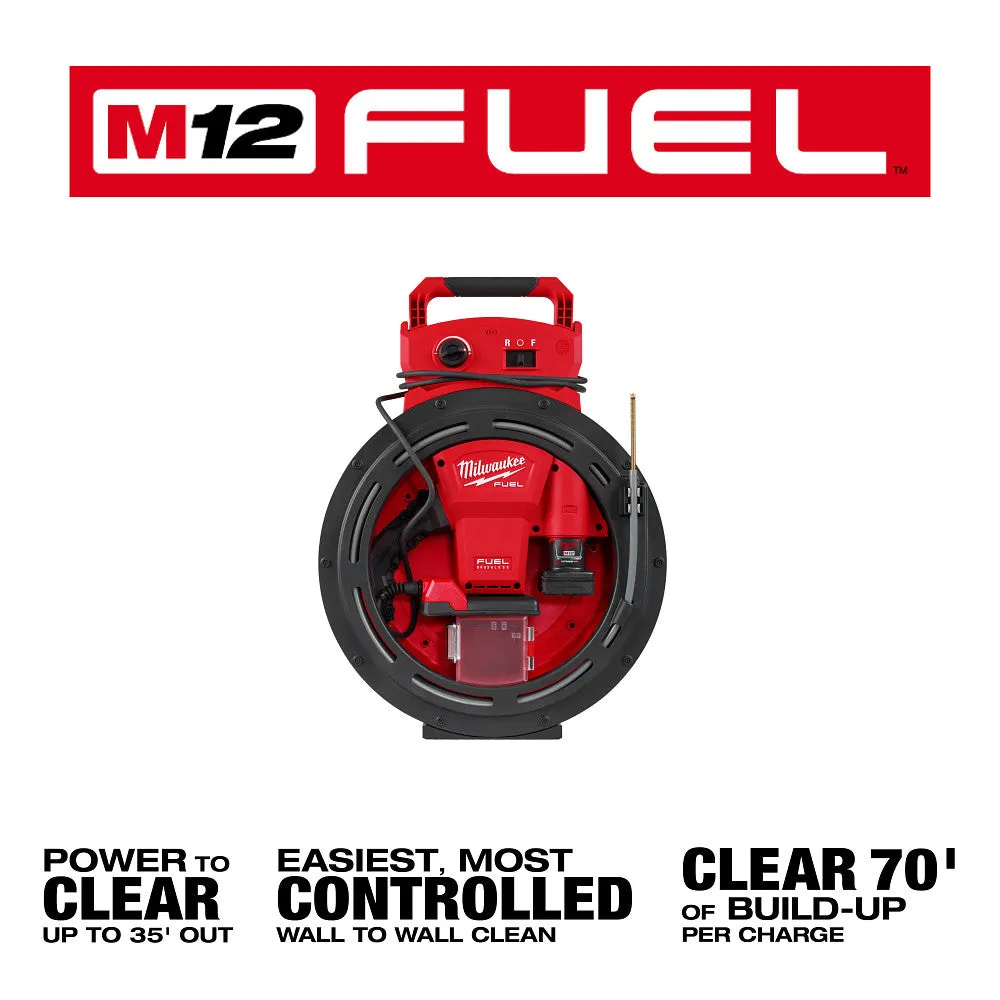 Milwaukee 2519-21 M12 FUEL 12V High Speed Chain Snake for 1-1/4"-2" Pipes