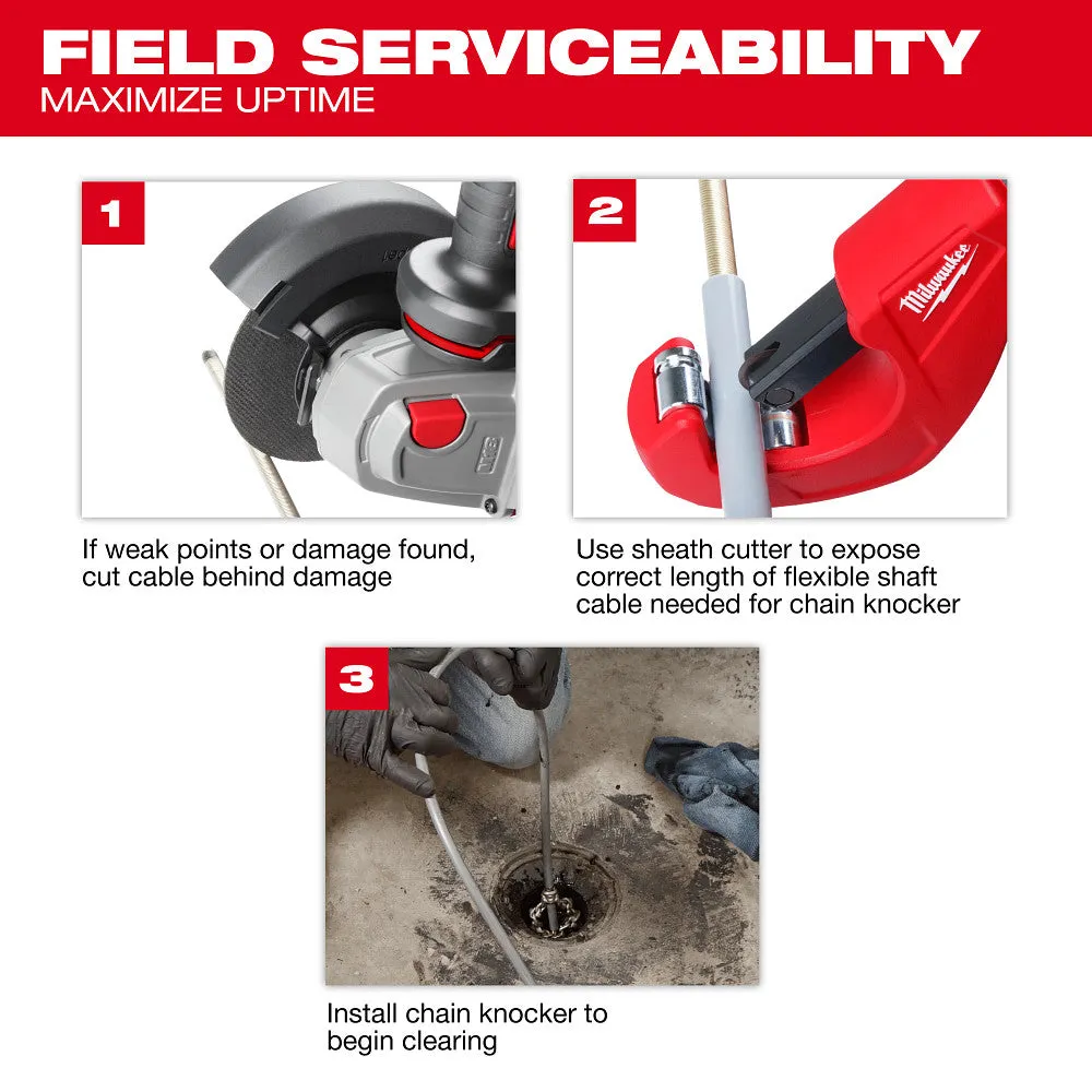 Milwaukee 2519-21 M12 FUEL 12V High Speed Chain Snake for 1-1/4"-2" Pipes