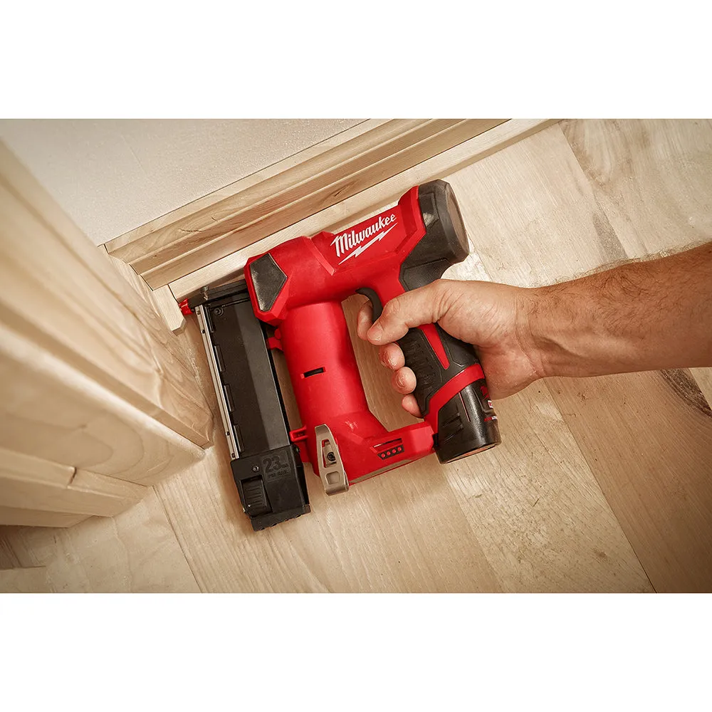 Milwaukee 2540-21 M12 12V 23 Gauge Lightweight Compact Cordless Pin Nailer Kit