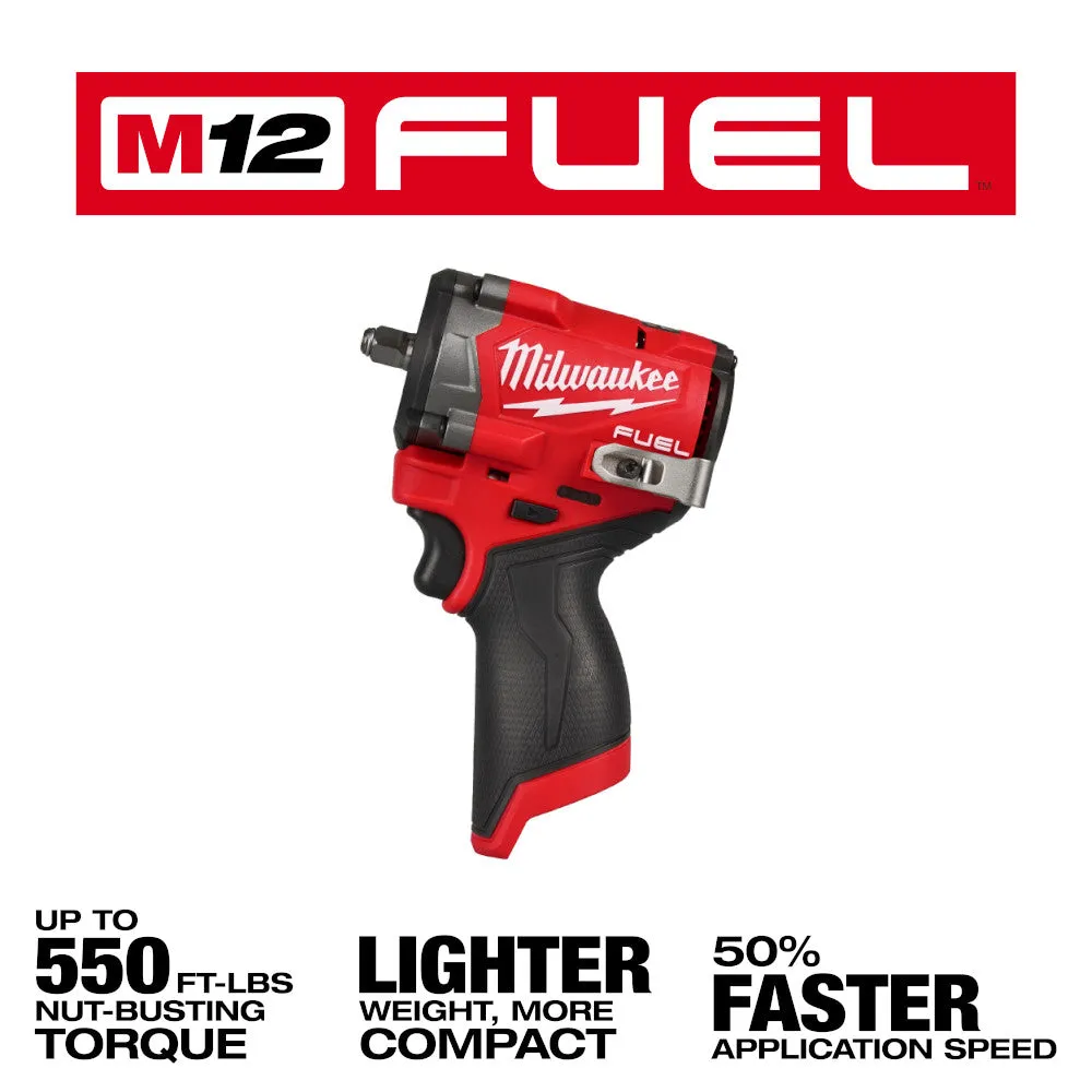 Milwaukee 2562-20 M12 FUEL 12V 3/8" Stubby Impact Wrench - Bare Tool