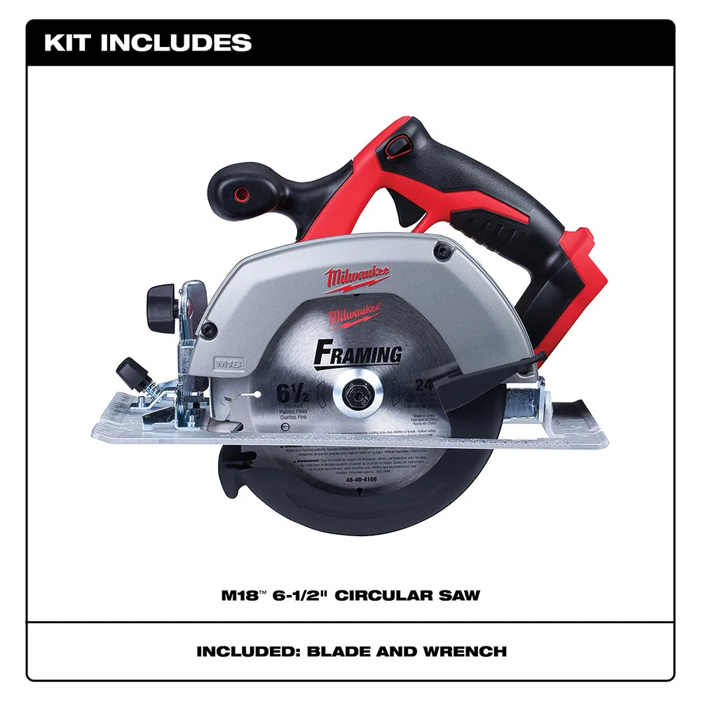 Milwaukee 2630-20 M18 18V 6 1/2" Cordless Li-Ion Circular Saw - Bare Tool